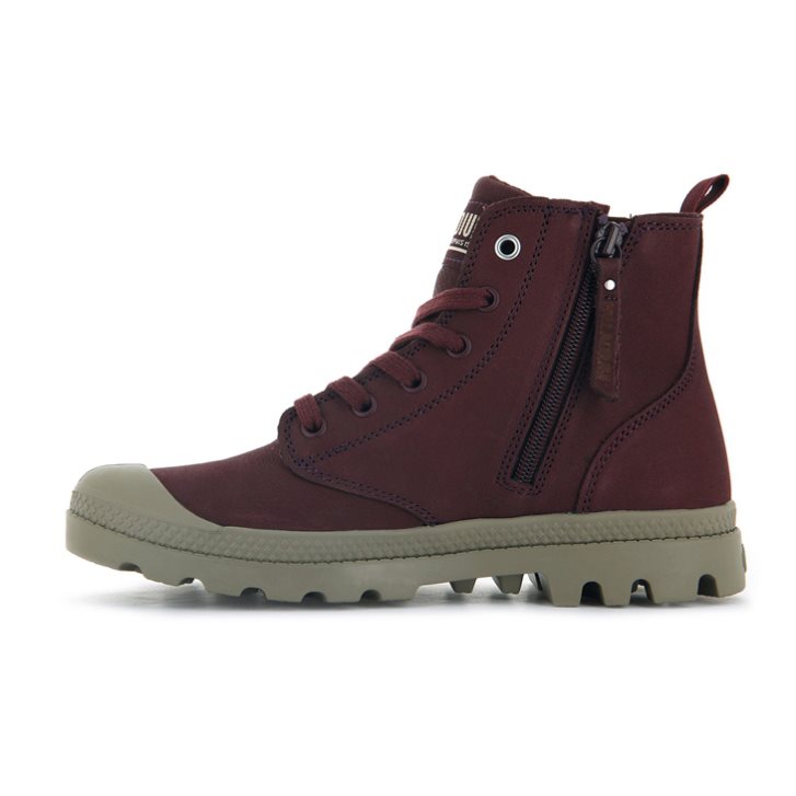 Bottes Palladium Pampa Hi Zip SL Femme Bordeaux | FR TSA197F